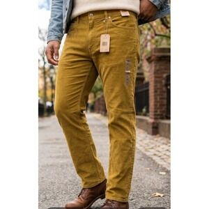 Levi's 511 Cord Trousers Jeans W40 L30 Men's Brown Slim Straight Retro Zip Low